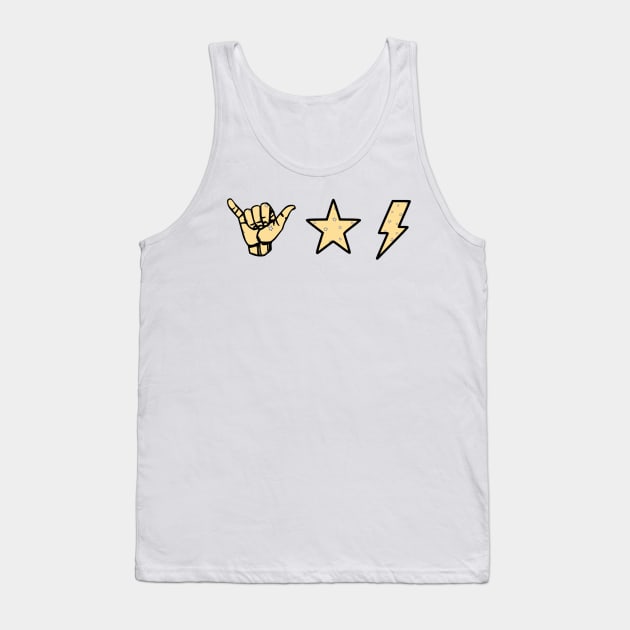 yellow stars shaka hand, star & lightning sticker pack Tank Top by lolsammy910